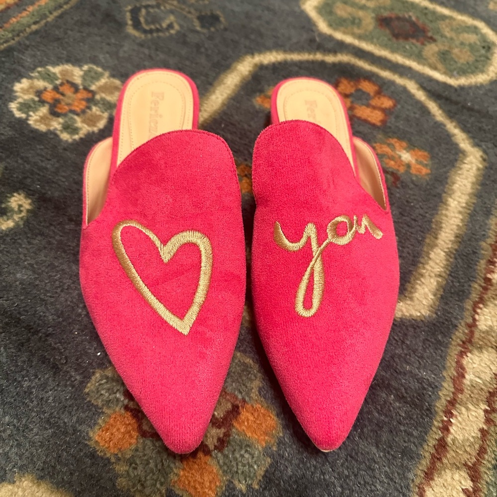 Pink and Gold Flats with Elegant Embroidery